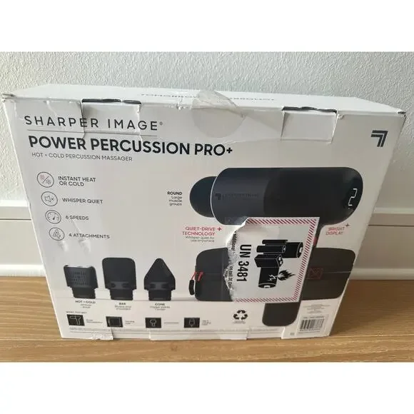 Sharper Image - Powerboost Pro+ Hot and Cold Percussion Massager - Black - Picture 6 of 8